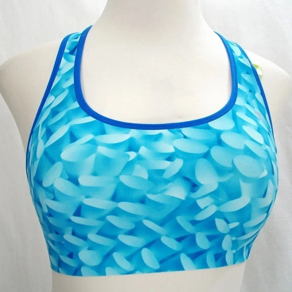 MEDIUM Champion B9504 Absolute Racerback Sports Bra‎ Blue NWT